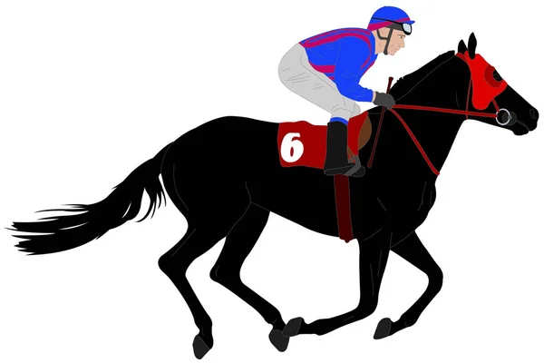 Jockey equitación carrera caballo ilustración 6 — Archivo Imágenes Vectoriales