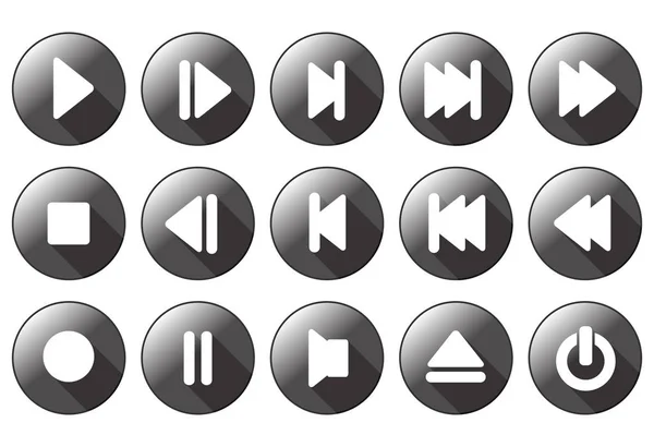 簡単なマルチ メディア ボタン — ストックベクタ