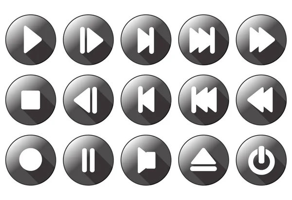 Eenvoudige multimediatoetsen — Stockvector