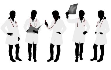 kadın doktor siluetleri