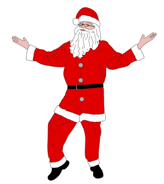 Noel Baba ayakta illüstrasyon — Stok Vektör