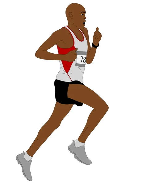 Detailed illustration of marathon runner — Stock Vector