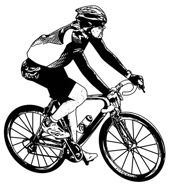 Bicyclist sketch illustration — Stock Vector
