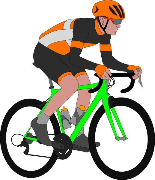 Racing bicyclist illustration — Stock Vector