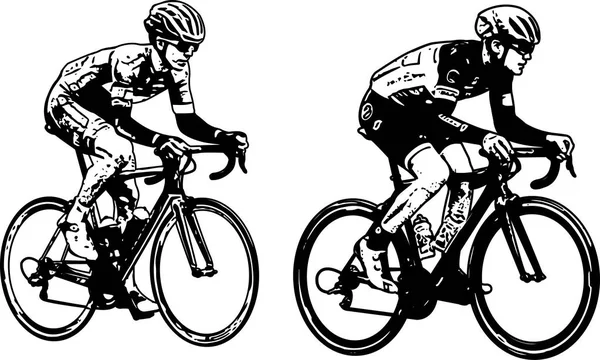 Cyclistes de course croquis illustration — Image vectorielle