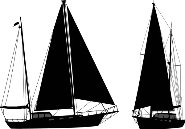 Two sailboat silhouettes — Stock Vector