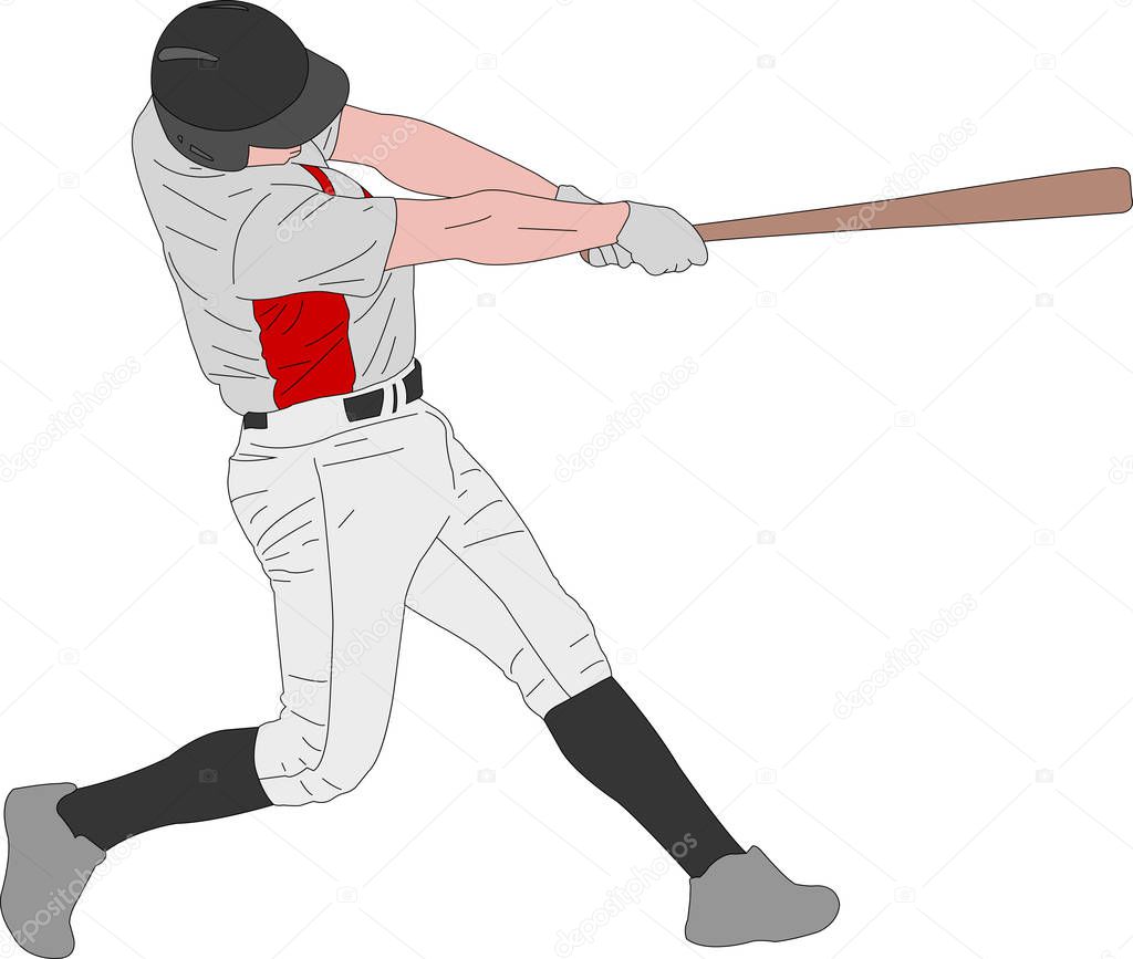 baseball player, detailed illustration