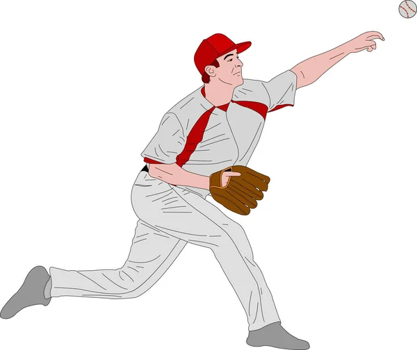 Baseball Dobó, részletes illusztráció — Stock Vector