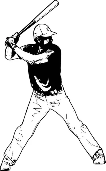 Παίκτη του μπέιζμπολ, σκίτσο εικόνα — Διανυσματικό Αρχείο
