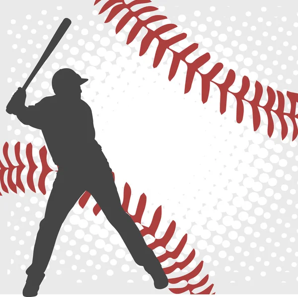 Baseballspieler-Silhouette auf dem abstrakten Hintergrund — Stockvektor