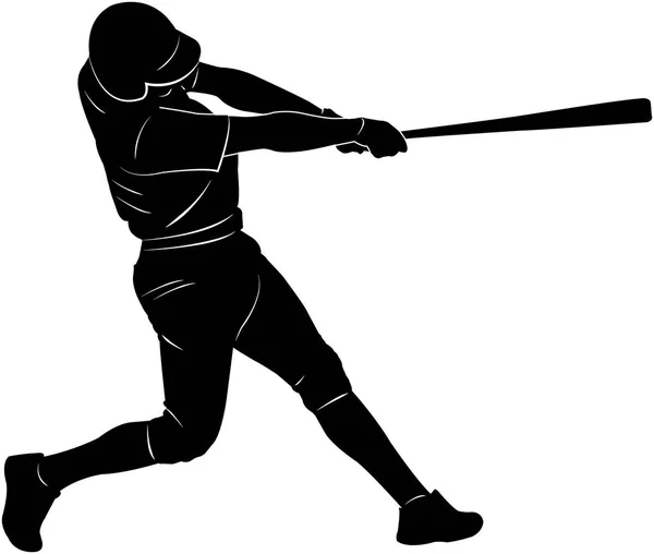 Silhouette giocatore di baseball — Vettoriale Stock