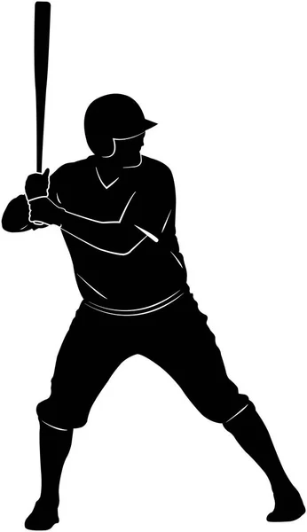 Silueta de jugador de béisbol — Vector de stock