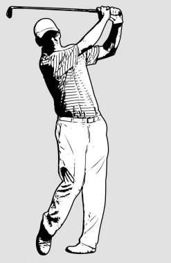 Golf oyuncu kroki çizim