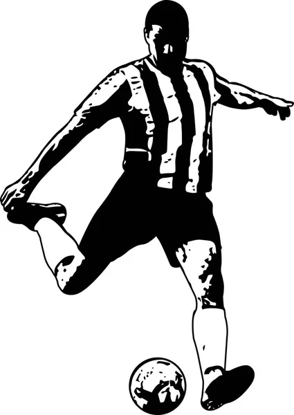 Ilustración de bosquejo de jugador de fútbol — Vector de stock