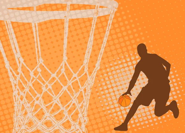 Giocatore di basket sullo sfondo astratto — Vettoriale Stock