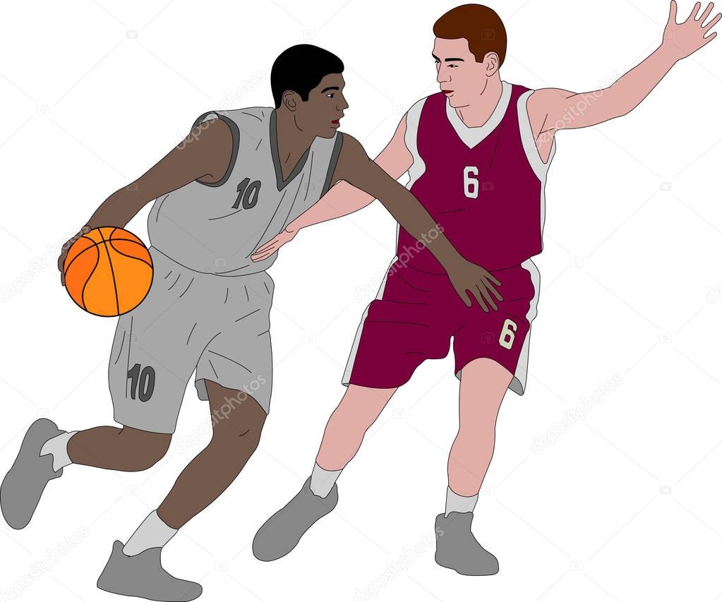 basketball players illustration