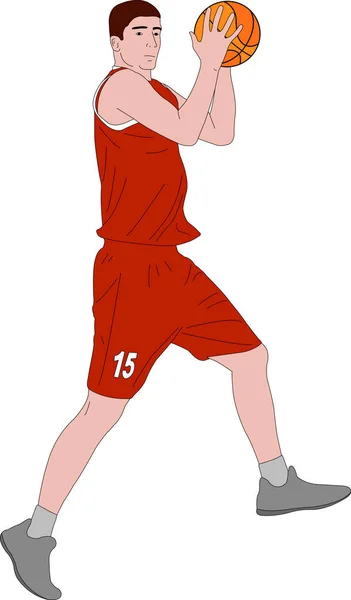 Illustrazione giocatore di basket — Vettoriale Stock