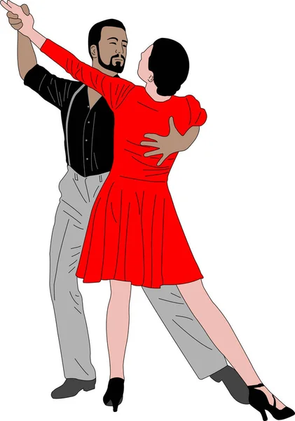 Illustration de danseurs de tango — Image vectorielle