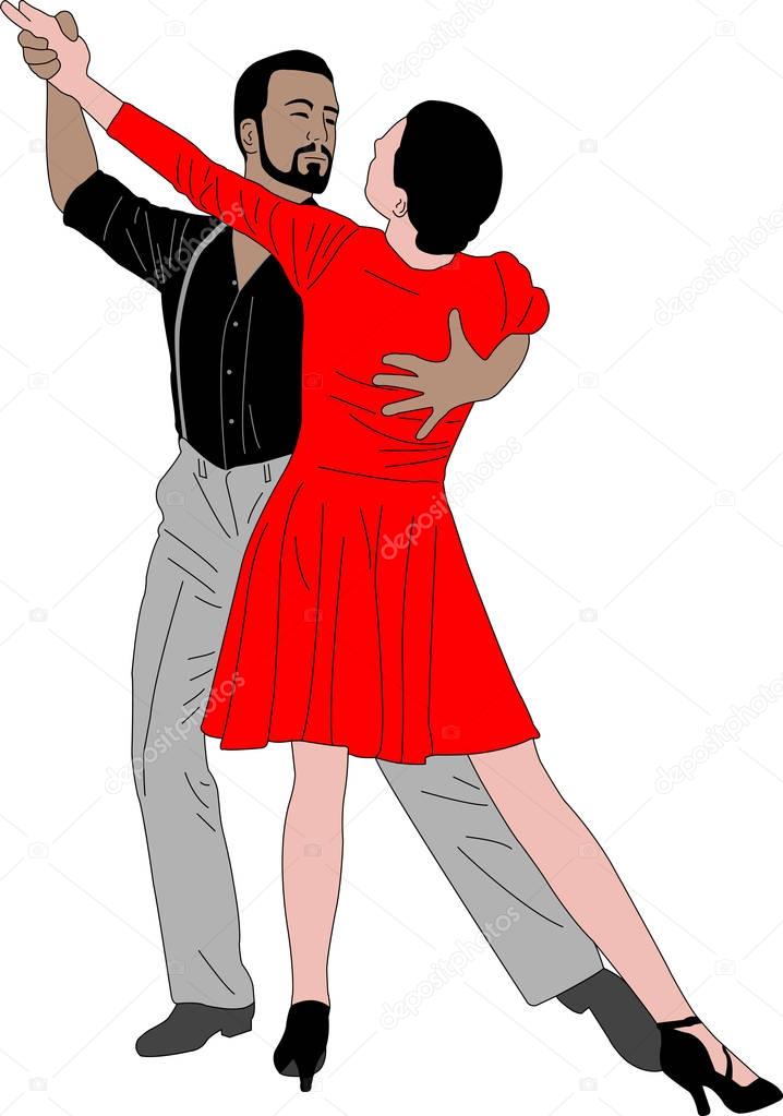 tango dancers illustration