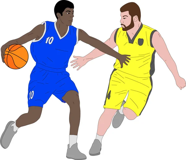 Jogadores de basquete ilustração — Vetor de Stock