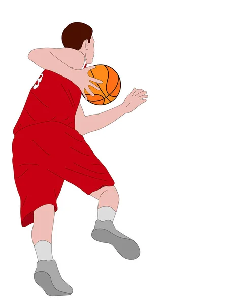 Ilustração do jogador de basquete — Vetor de Stock