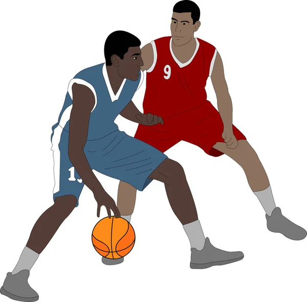 Basketbal spelers illustratie — Stockvector