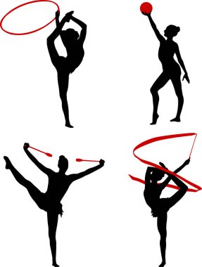 Ritmik Jimnastik silhouettes