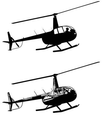 Helikopter siluet ve kroki 