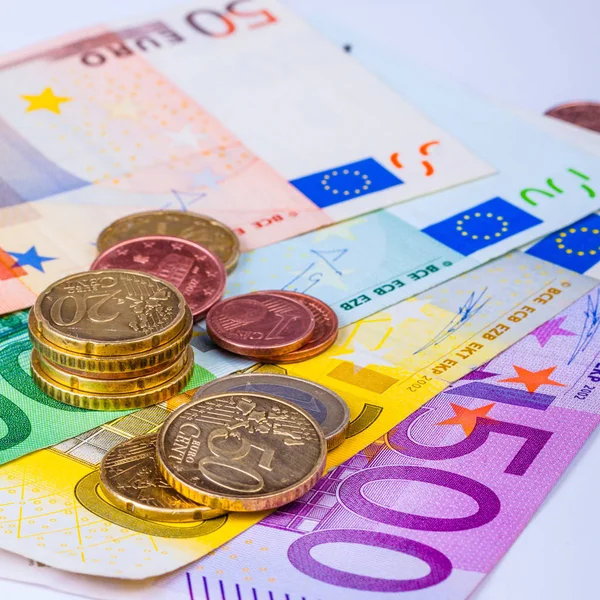 Denominaties van euro valuta Stockfoto