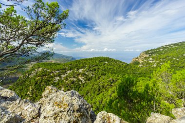 Güzel manzarasına Sierra de Tramuntana, Mallorca, İspanya