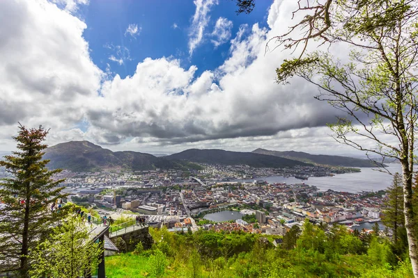 Bela vista da cidade de Bergen, Noruega — Fotografia de Stock