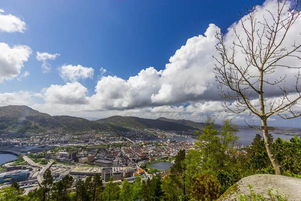 Krásný výhled na město Bergen, Norsko — Stock fotografie