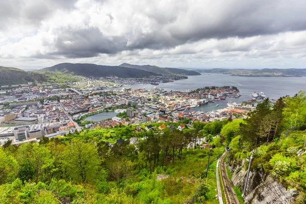 Bella vista sulla città di Bergen, Norvegia — Foto Stock