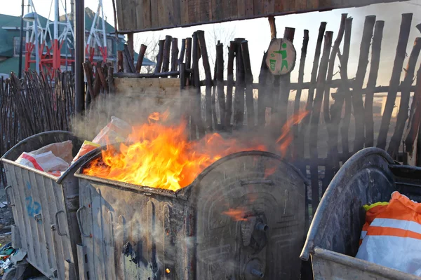 Dumpster Fire Garbage — Stock Photo, Image