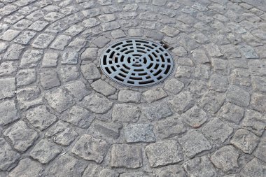 Manhole Circle Cobblestone clipart
