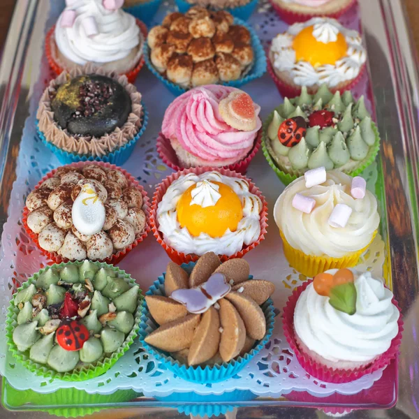 Cupcakes im Tablett — Stockfoto