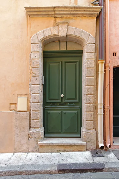 Wooden Green Door — Stock Photo, Image