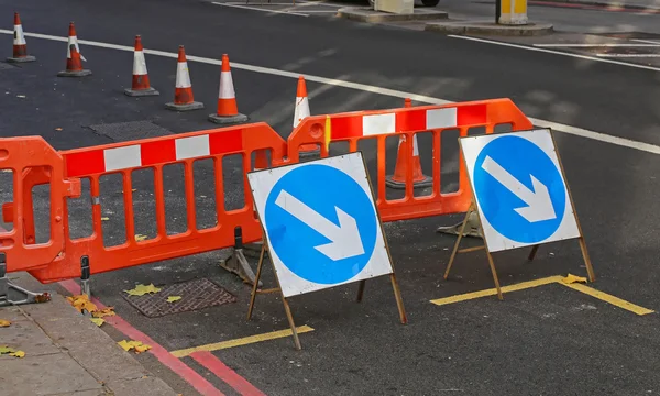 Street Works Traffic Arrows — Stockfoto