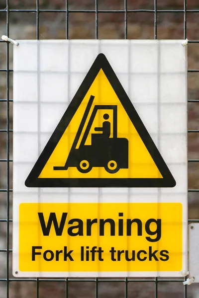 Segnale di avvertimento carrello elevatore — Foto Stock