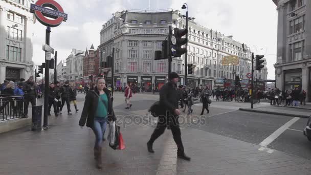 London Oxford Circus interseção — Vídeo de Stock