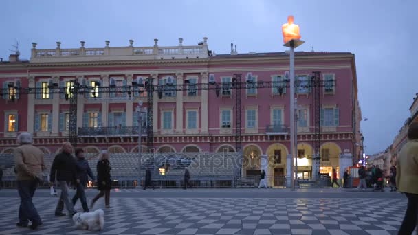 Oblíbená v místa Nice za soumraku — Stock video
