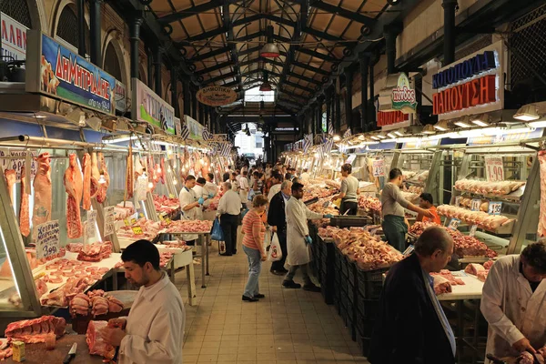 Kött marknad Aten — Stockfoto
