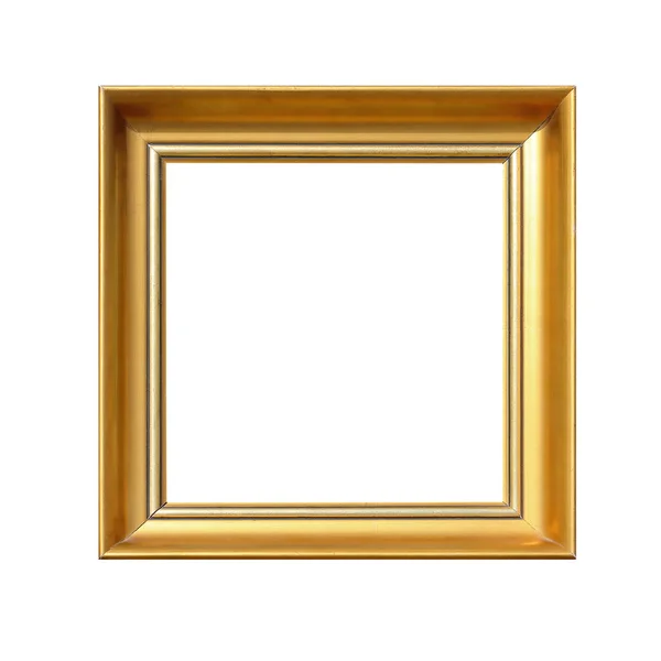 Χρυσή τετράγωνο πλαίσιο απομονωμένες — Φωτογραφία Αρχείου