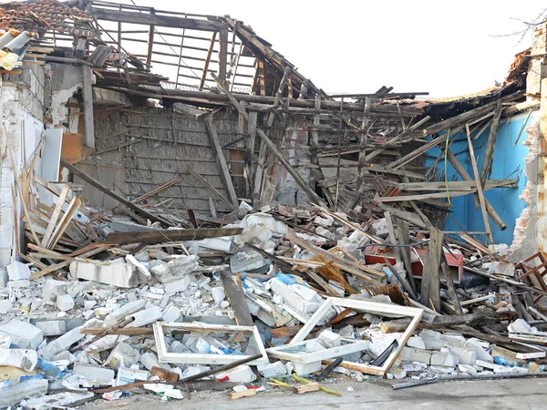 Casa demolizione crollata — Foto Stock