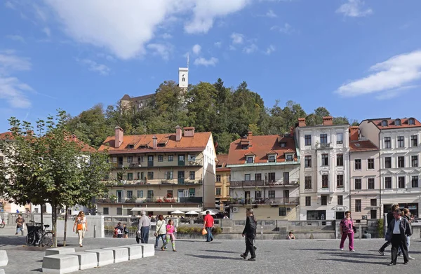 Centrum van de stad Ljubljana — Stockfoto