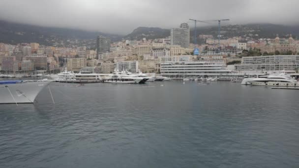Monaco roddbåtar — Stockvideo