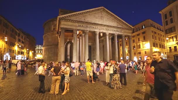 Pantheon, Róma éjszakai — Stock videók