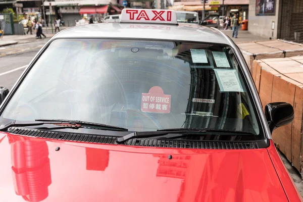 Czerwony Taxi Hong Kong — Zdjęcie stockowe