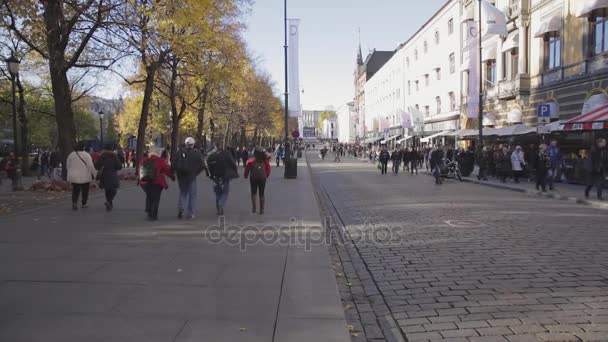 Karl-Johans-Straße Oslo — Stockvideo
