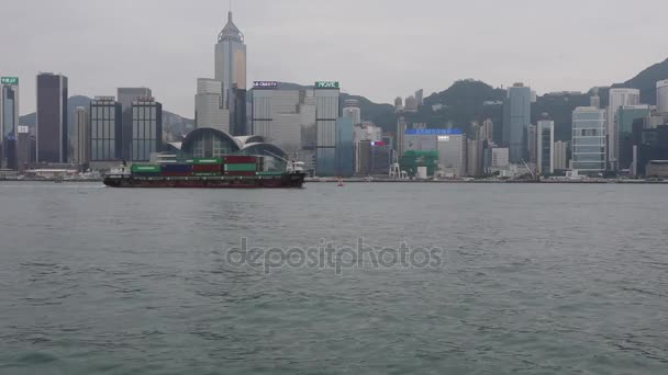 Nave container Hong Kong — Video Stock